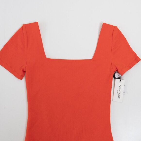 Aritzia Original Contour Squareneck Bodysuit Hot Cheeky Red - Picture 6 of 12